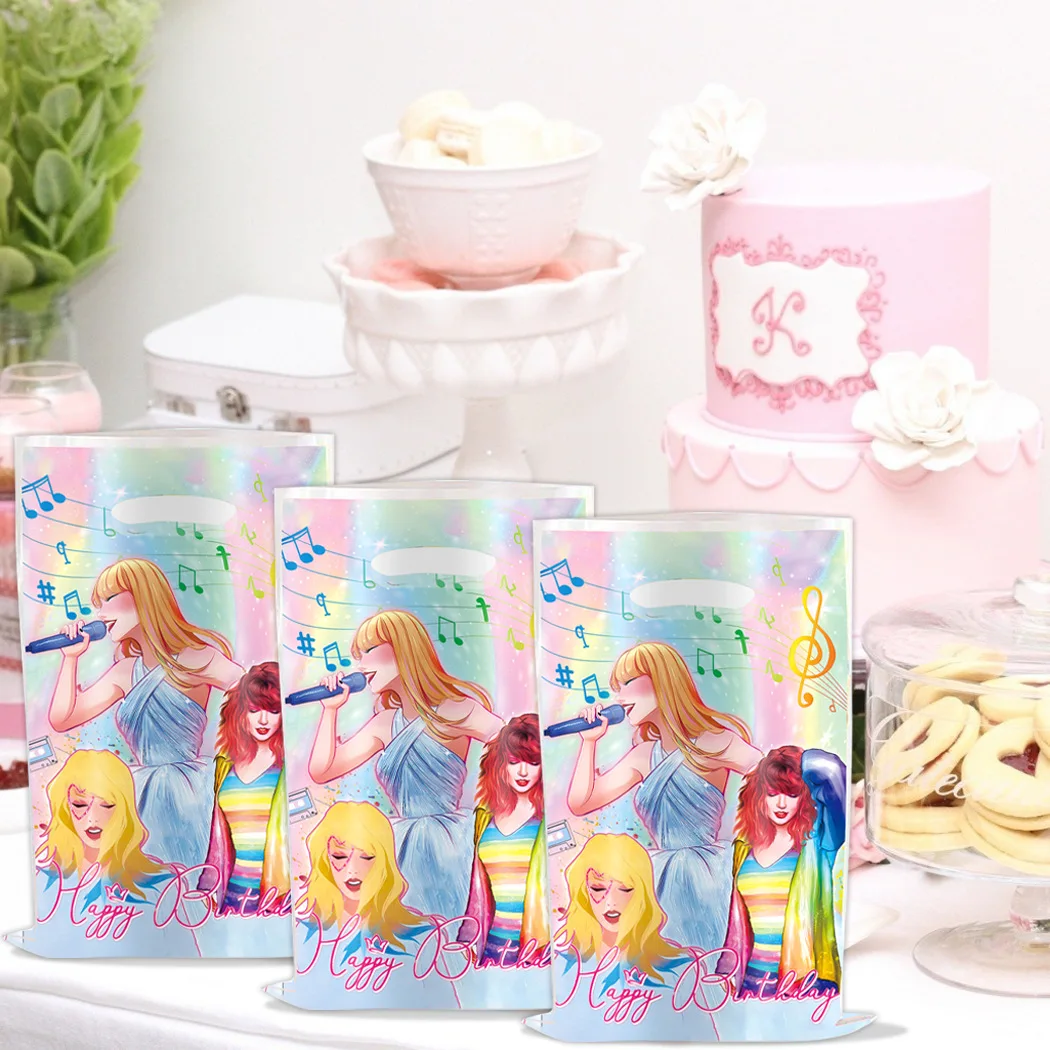 Star Taylor Sacchetti regalo Decorazioni di compleanno Cantante Swift Goody Pacchetto biscotti Sacchetto di caramelle Baby Shower Ragazzi Ragazze Bomboniere Forniture regalo