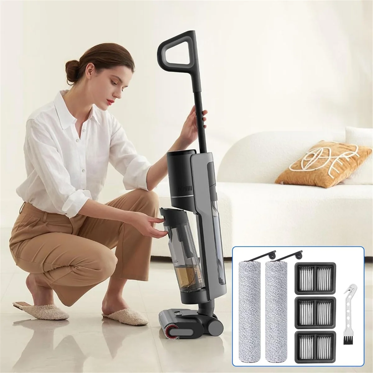 Per Dreame H12 Pro / H12 Dual Cordless Wet and Dry Aspirapolvere Spazzole a rullo Filtri HEPA Parti di ricambio