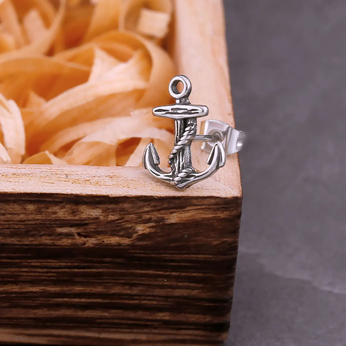 موضة الشمال مرساة وأقراط للرجال والنساء Vintage الشرير فايكنغ تميمة الفولاذ المقاوم للصدأ أقراط الهيب هوب مجوهرات هدية #4