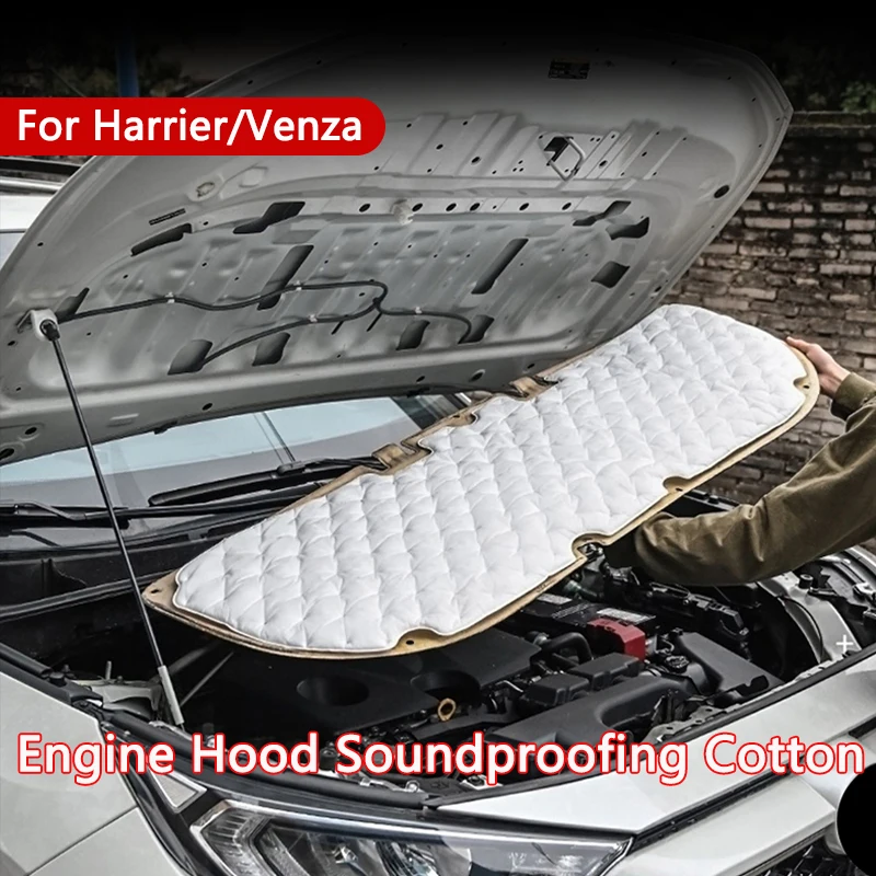 Car Engine Hood Sound Insulation Pad Cotton Engine Soundproof Mat Cover Trim Fits For Toyota Harrier Venza 2022-2024 Accessories