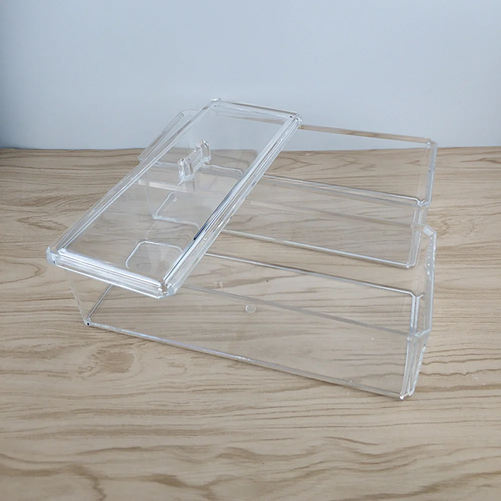 

Rectangular Transparent Box Double Layer Storage Time-saving Everyday Essentials