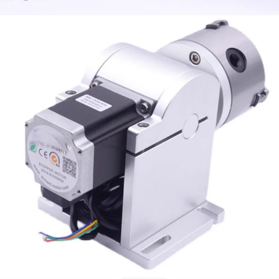 

D80 short laser marking machine rotating motor shaft rotating fixture three jaw clamping worktable manual clamping