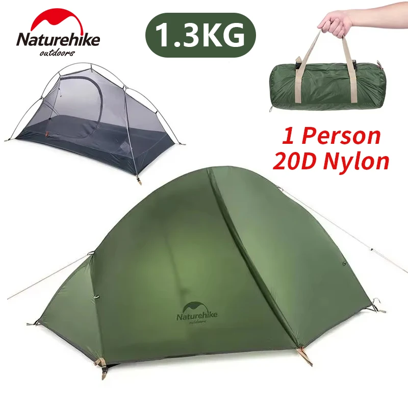 Naturehike Outdoor Cycling Tent 1 Person Double Layer 20D Nylon Waterproof Ultralight Camping Backpacking Hiking Single Tent