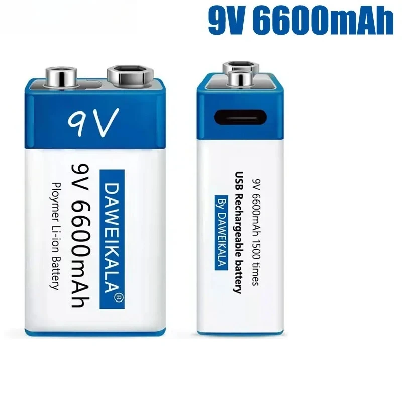 

Новая быстрая перезаряжаемая литий-ионная батарея 9 В, 6600 мАч, интерфейс teyt-c, 9 В, литиевый микрофон, USB-мультиметр, игрушка + кабель