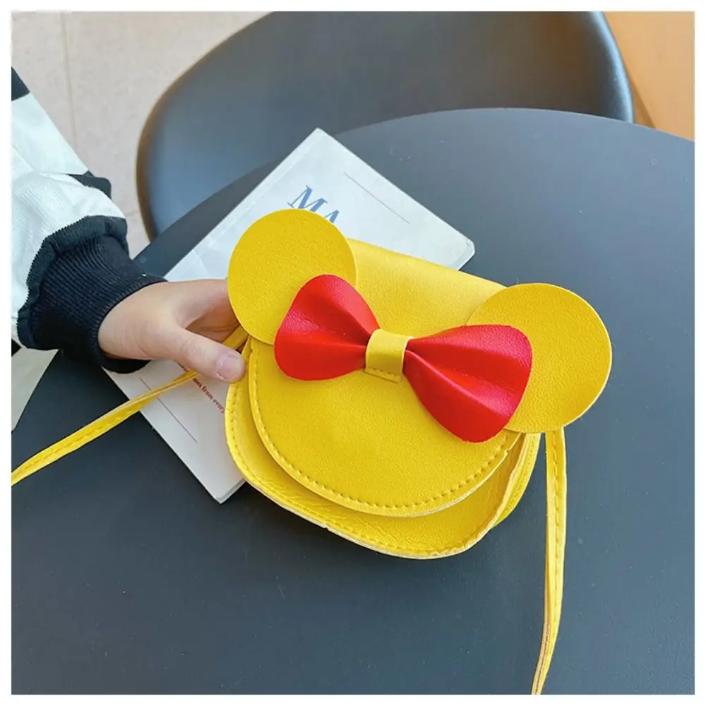 Mini Crossbody Shoulder Bag Coin Purse Handbag with Cute Mouse Ear Bowknot for Little Girls