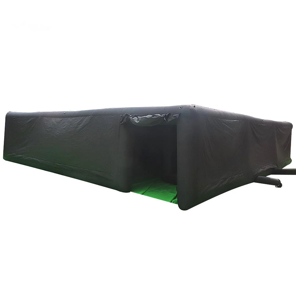 Casa assombrada inflável gigante 9x9x2m, portátil, preto, para atividades ao ar livre, laser tag, com tampa