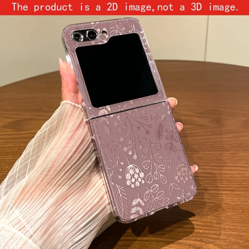 Pink plant flower folding phone case suitable for Samsung Galaxy Z Flip7 6 5 4 3 for Z Fold 8 7 6 5 4 3 ultra anti drop