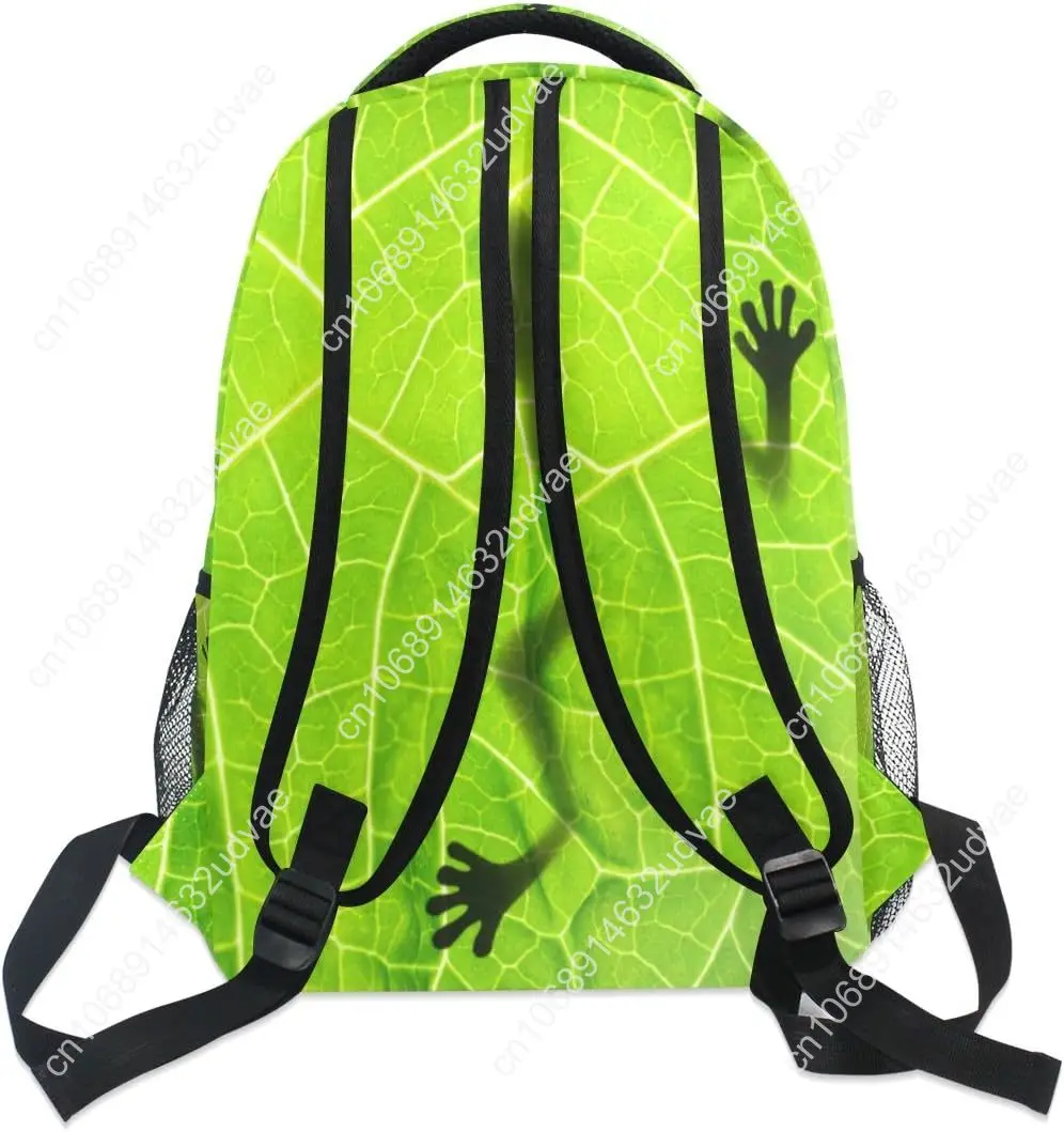 Rainforests Green Tree Frog Backpacks Bookbag Shoulder School Computer Hiking Gym Travel Casual Travel Daypack