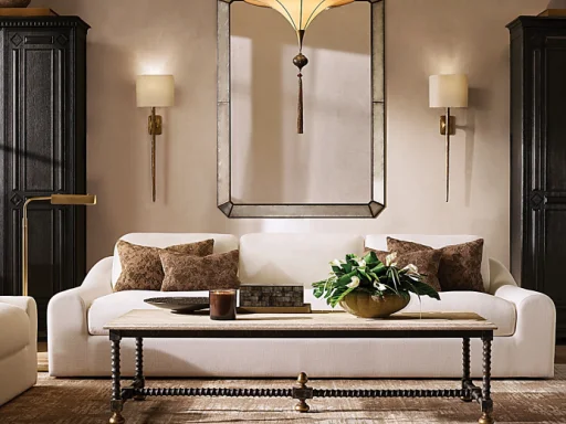 California Look Style Rolled Arms Design Modern Couch Luxury Couches Luxury Living Room Sofa With Low Plush Cushions