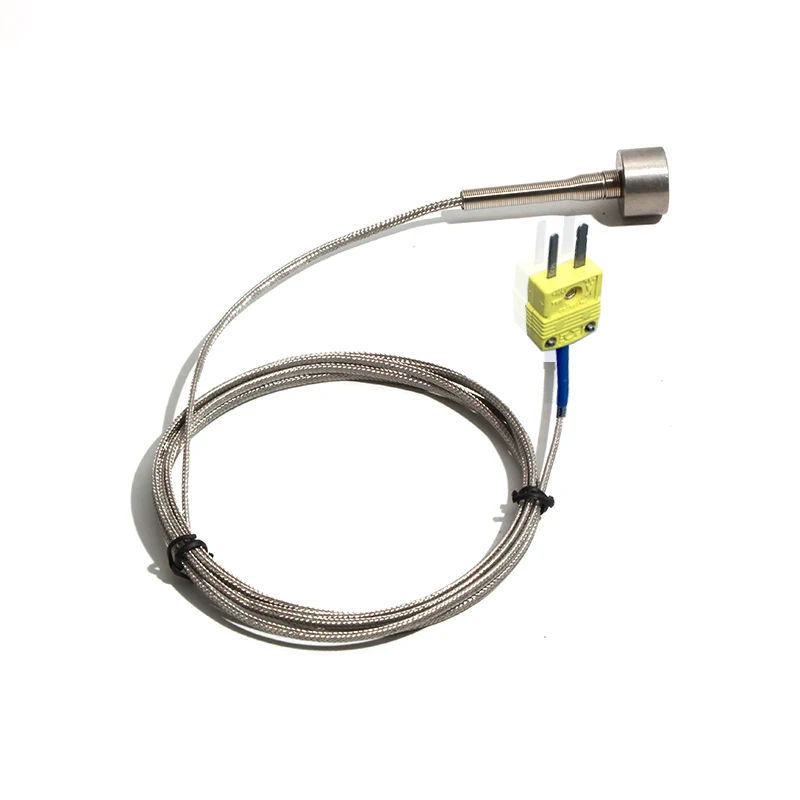 Sensor de temperatura termopar de adsorción magnética fuerte, enchufe tipo K de 0-450 grados con cable blindado de acero inoxidable