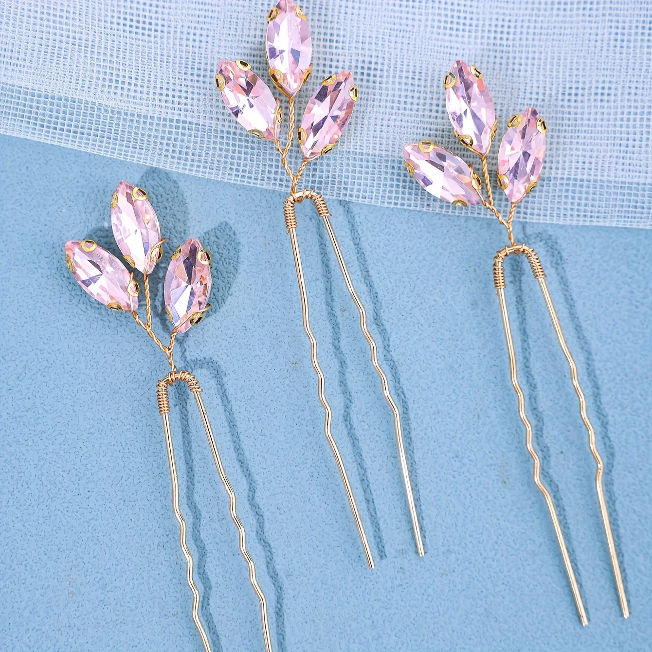 Handmade Fashion Crystal Leaf Hair Clip Hairpin Rhinestone Hairpin Bridal Wedding Hair Accessories Jewelry Hair Clip Hairpin image 5