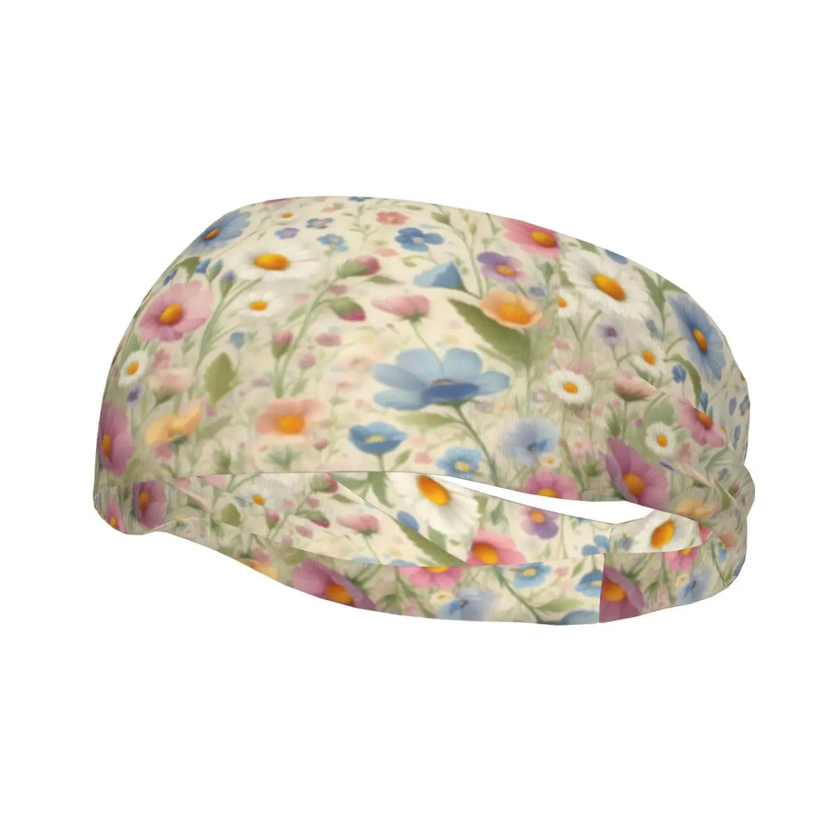 

Headband Sports Yoga Fitness Stretch Sweatband Hair Band Elasticity Headband Floral Wildflowers Illustration