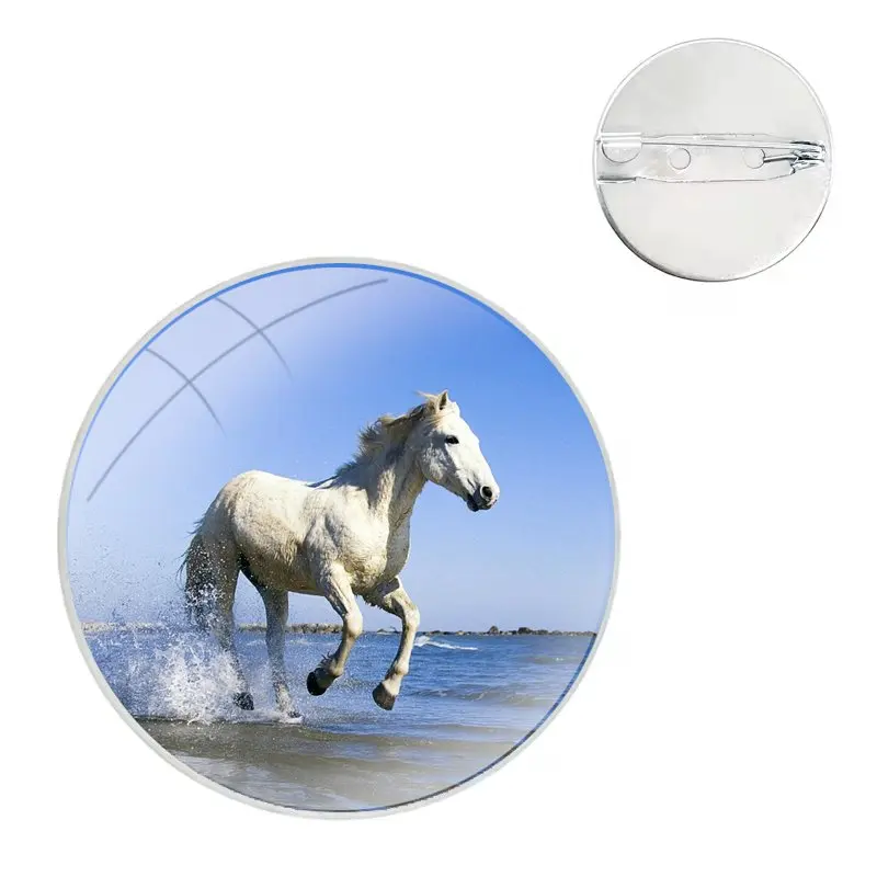 Pins Badge Metal Brooches For Clothes Backpack Decoration gift Animal Running Horse Steed