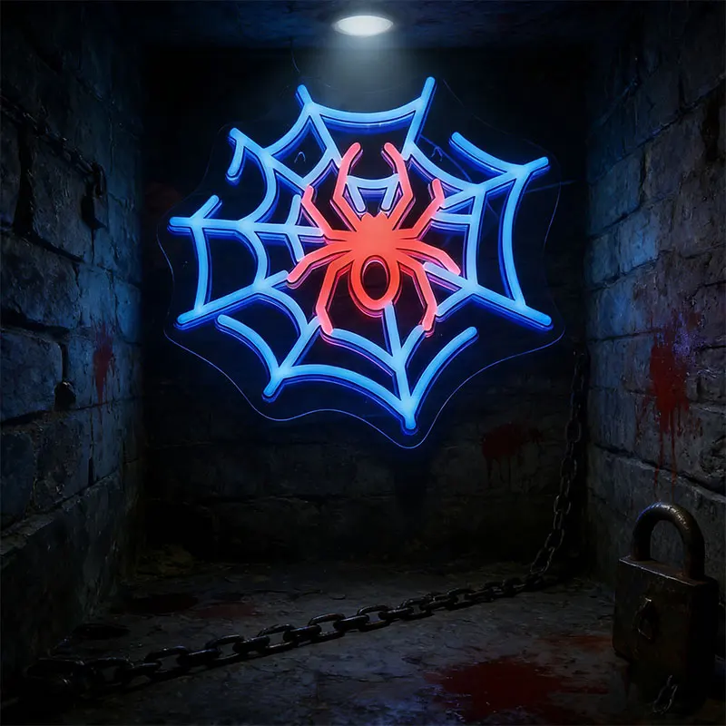 

Spider Web Neon Sign Lighted Wall Art Decoration USB Dimmable Neon Sign Wall Decor for Party Bar Salon Window Porch Gifts