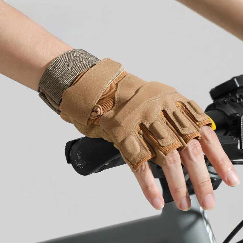 メンズサイクリンググローブアウトドアスポーツハーフフィンガータクティカルグローブアップグレードされた新しい登山登山露出指ライディンググローブ
