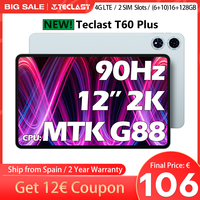 【New】Teclast T60 Plus Mtk Helio G88 Cpu 12 Inch Android 14 Tablet 2K 2000X1200 90Hz Widevine L1 (6Gb Ram+10Gb Expansion)16Gb Ram 128Gb Rom Tf up to 1Tb 8000Mah Battery 4g Lte Dual Sim 13Mp+8Mp