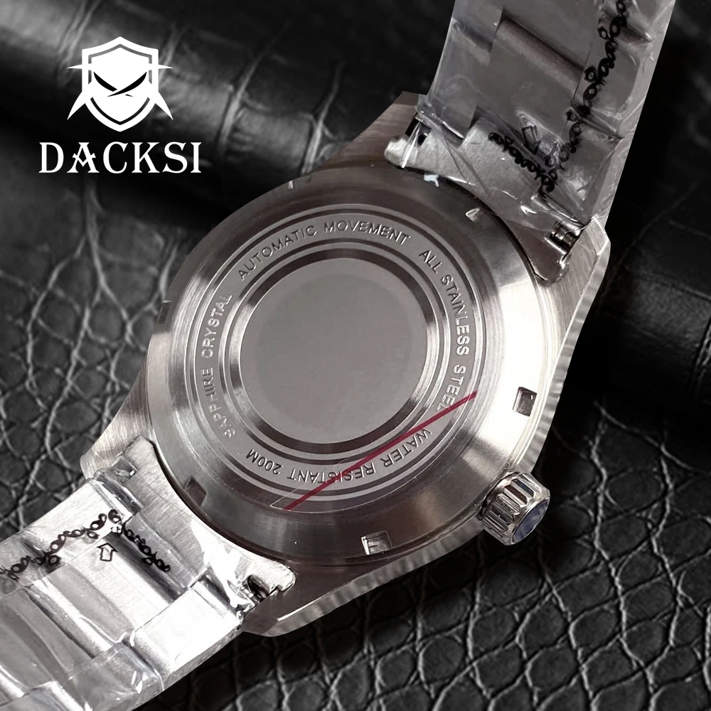 DACKSI NH34 GMT Movt 39mm Pilot Dive Automatic Watches for Men’s AR Sapphire Crystal Date Green Luminous Mechanical Wristwatches