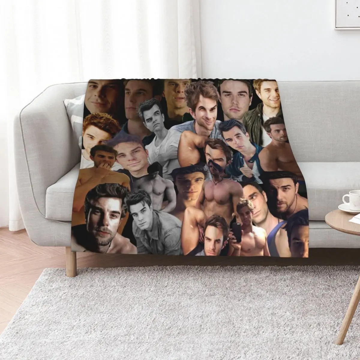 كول ميكايلسون صور كولاج رمي بطانية الأرائك الزخرفية لفصل الشتاء أشعث كيس النوم البطانيات