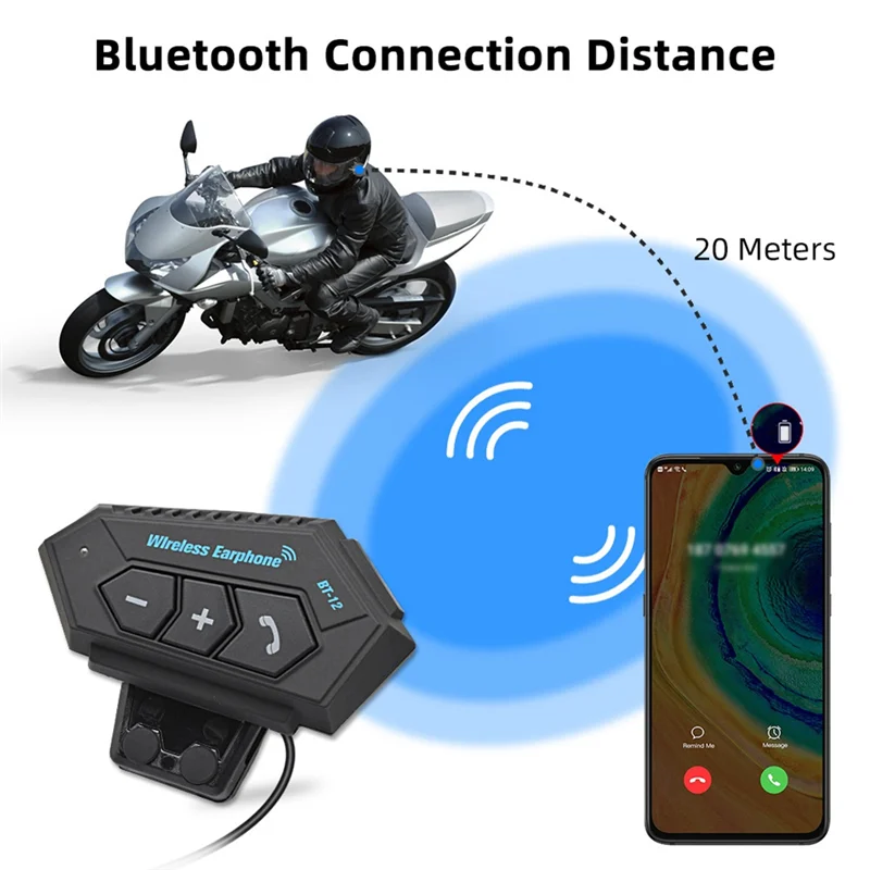 -WSFS Motorcycle Helmet Headset Wireless Bluetooth Hands Free Call Kit For Moto Earphone