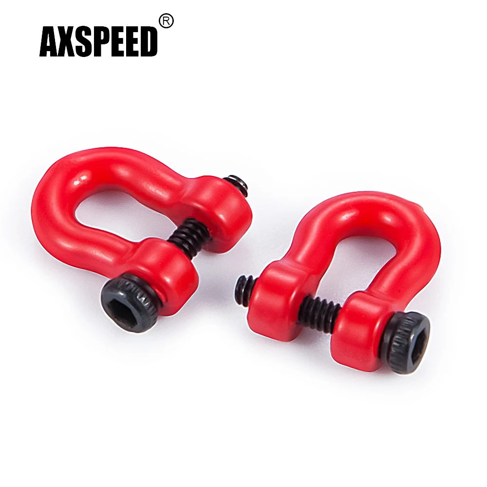 AXSPEED 2Pcs TRX4M Metal Bumper Trailer Hooks Rescue Tow Shackles for TRX-4M Bronco Defender 1/18 RC Crawler Car Model Parts