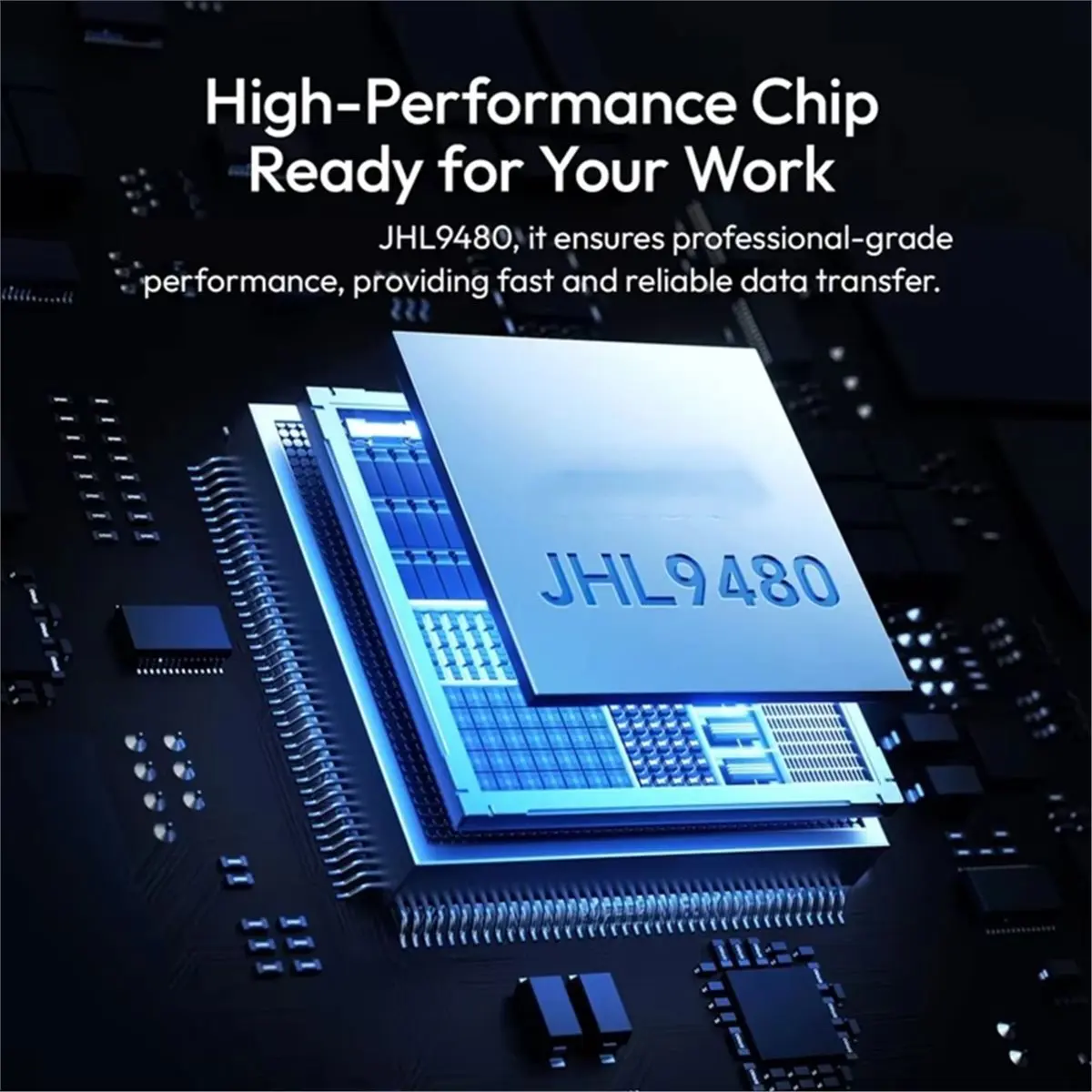 computer DT580 80Gbps M.2 NVMe SSD Enclosure with Cooling Fan JHL9480 Chip for M.2 M-Key / B & M Key 2280 SSD Thunderbolt 5 8TB