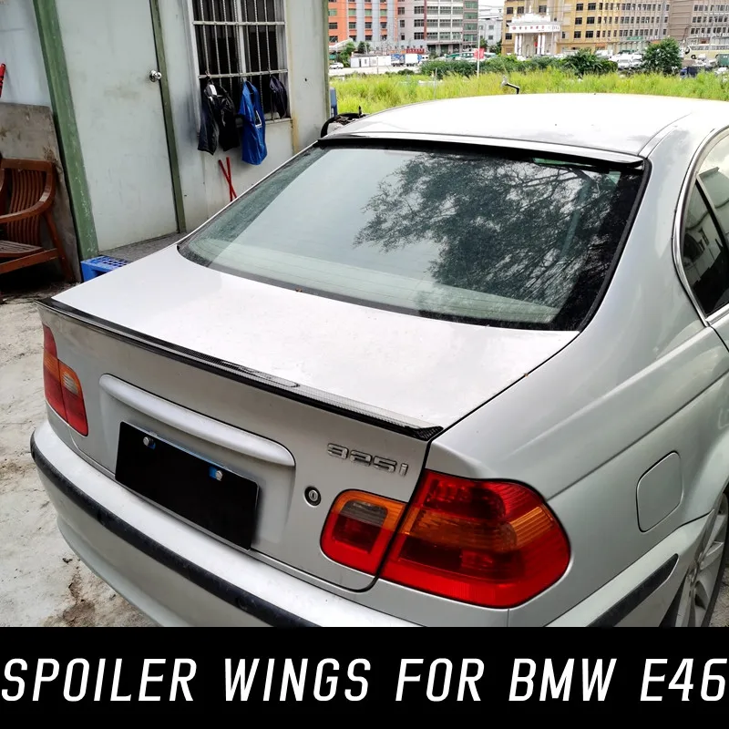 Dla 1998-2006 BMW serii 3 E46 M3 Styl ABS Czarny Carbon Tylna pokrywa bagażnika Tylna szyba Spoiler Skrzydła Tuning Akcesoria Część