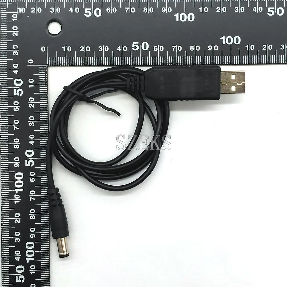 스텝 업 모듈 USB 컨버터 어댑터 케이블, USB 전원 부스트 라인, DC 5V-DC 9V, 12V, 2.1x5.5mm 플러그