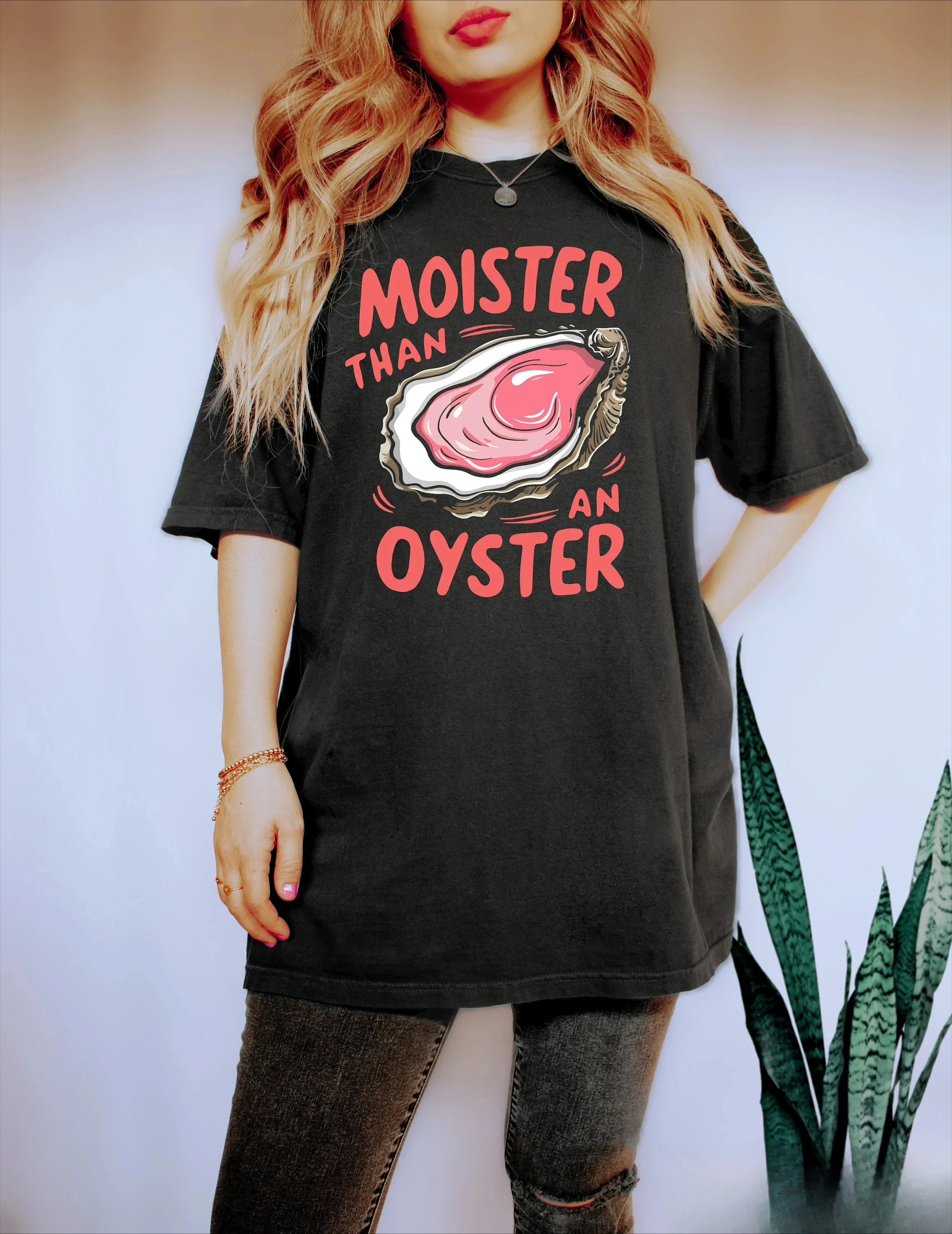 Moister Than An Oyster Shirt Retro Funny Graphic Tee Unique Humor T-Shirt Cool Gift Idea Trendy Casual Wear Fun Apparel T-shirt