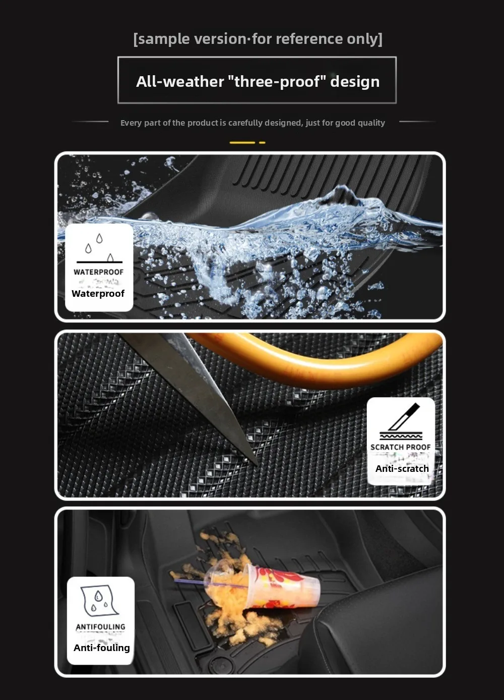 TPE car interior floor mats for Nissan Patrol Y61, waterproof and non-slip, all-weather car floor lining mats.