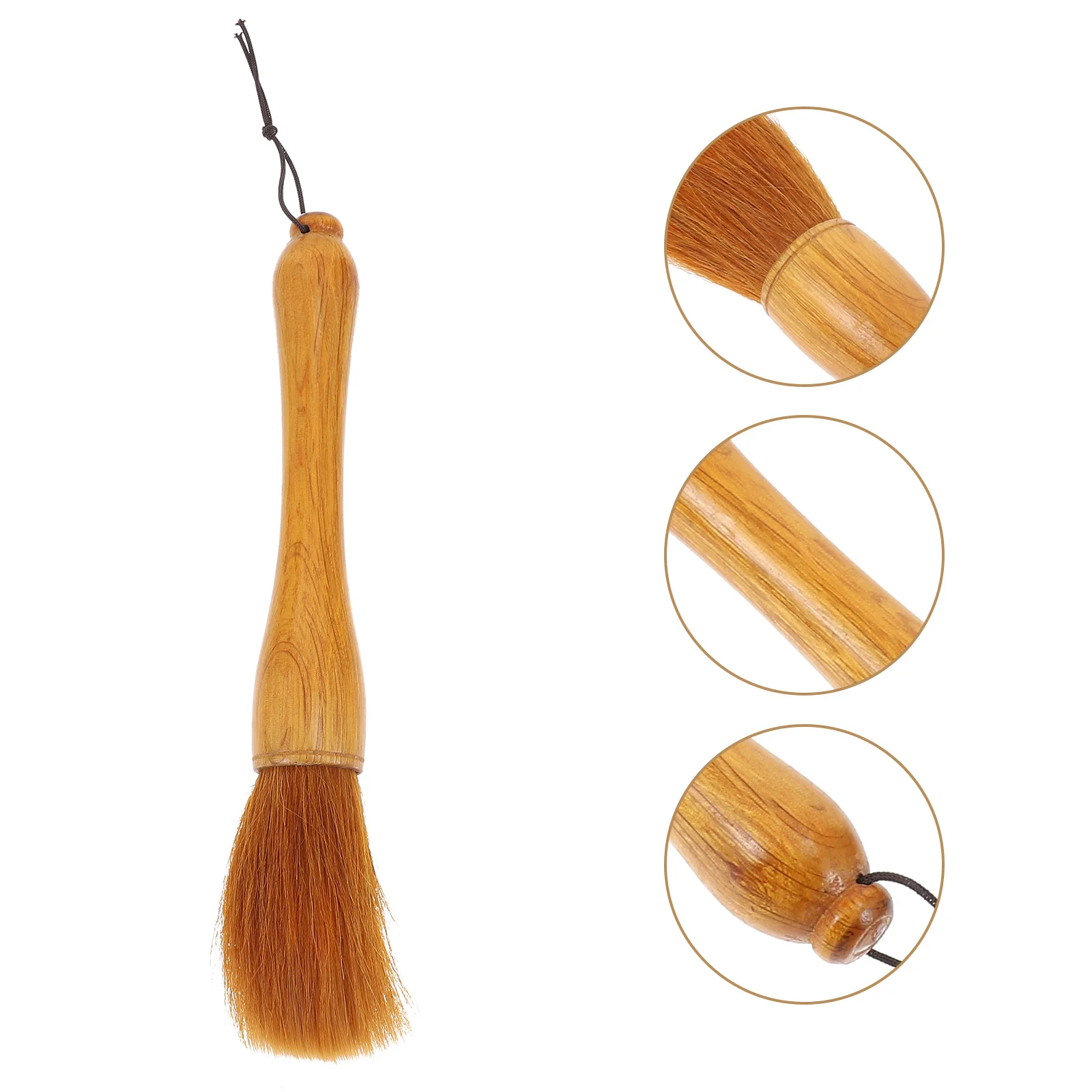 1pc Solid Wood Handle Calligraphy Brush Large Nib For Chinese Painting Writing Couplets Smooth Ink Stationery Drawing