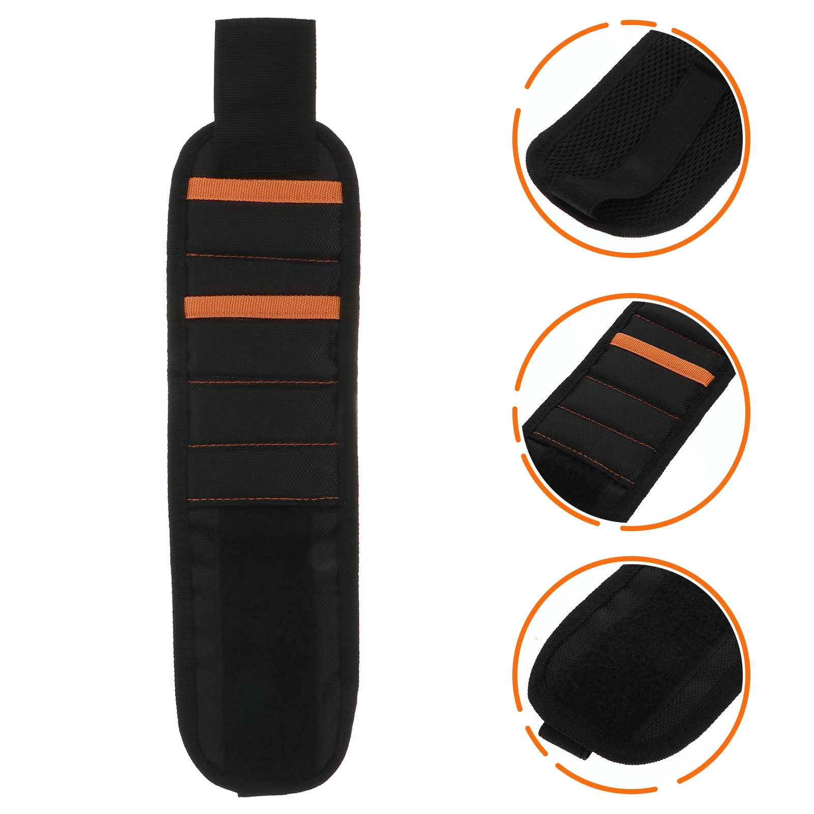 

Magnetic Wristband Black Electrician Tool Holder Adjustable Strap Electrician Essential Gadget Strong Adsorption