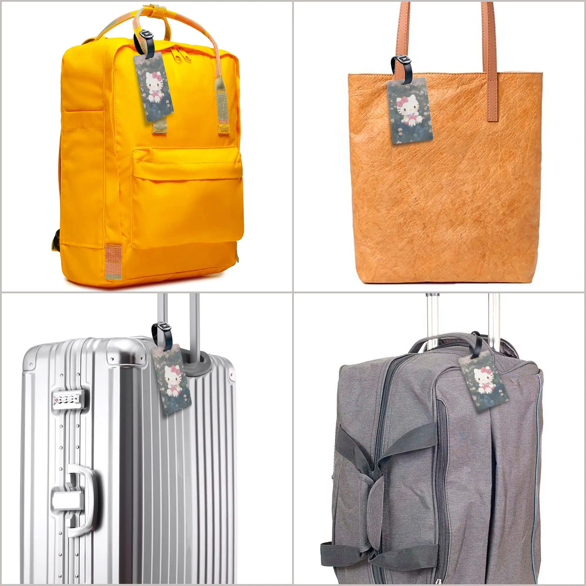 علامة الأمتعة مرحبا كيتي الكرتون حامل حقيبة الأمتعة الصعود العلامة اسم معرف عنوان حامل علامة الأمتعة للرجال الأمتعة علامة هدية #6