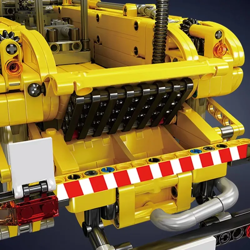 MOLD KING 19003 Giallo Camion con cassone ribaltabile pneumatico da corsa tecnico Building Block Ingegneria Auto Assemblaggio di mattoni Giocattolo Regali di compleanno