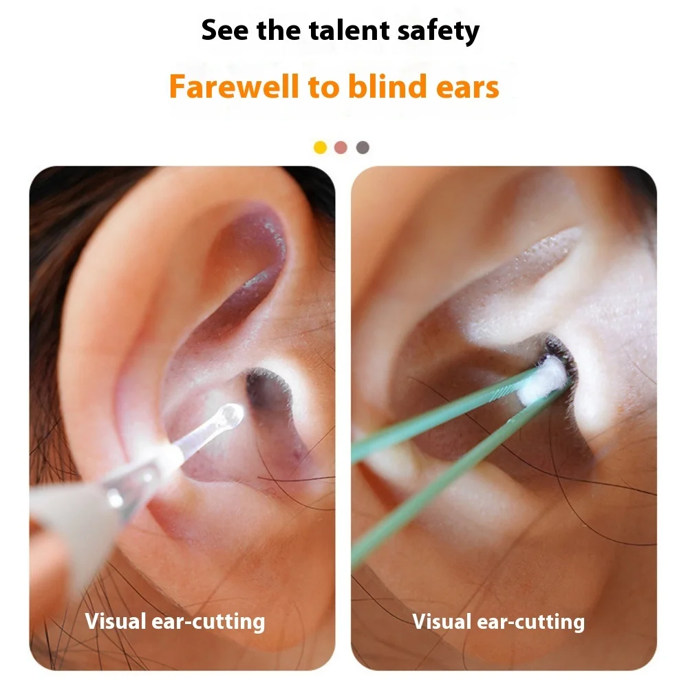 LED Lighted Ear Pick Set for Kids Visual Ear Wax Cleaner Tool with Soft Tips Non Rechargeable Ear Spoon Tweezers Kit