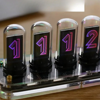 RGB Nixie Tube Clock IPS Vintage Table Clock Smart Desktop Electronic Clocks Decoration Ornament Destiny Stone Door