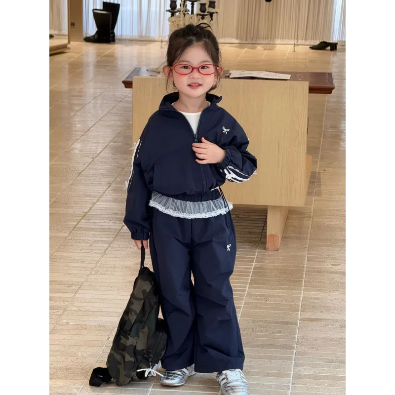 

2025Autumn New Children's Clothing Children's Clothing Girls' Casual Bow Sports Suit Children's Sports Set
