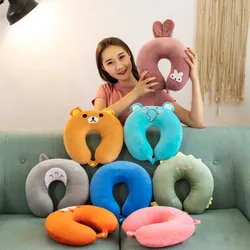 Soft Short Plush Cartoon U-shaped Pillow Adult Children Travel Pillow Outdoor Nap Flight Neck Pillow Nursing Cushion