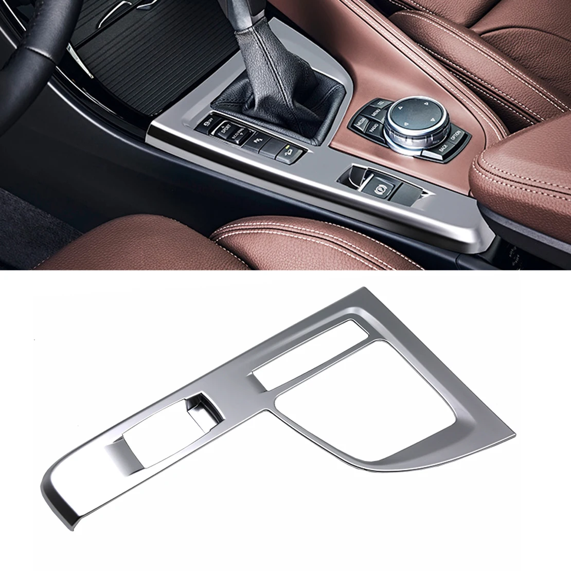 1pc Interior Decoration Gear Shift Box Cover Trim Panel Frame Fit for BMW X1 F48 2016 2017 Left Hand Drive