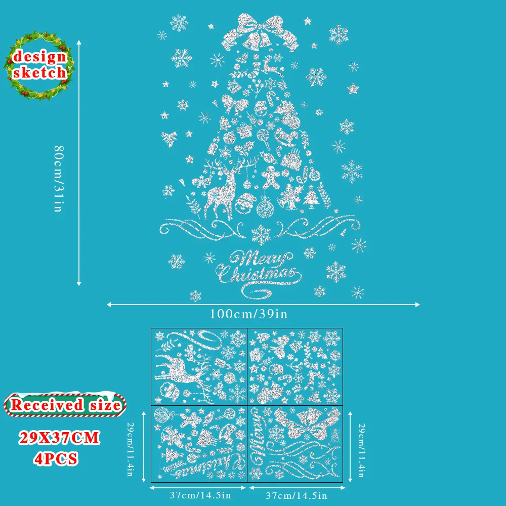 عيد ميلاد سعيد الديكور ملصقات نافذة متجر المنزل صور مطبوعة للحوائط 2026 عيد الميلاد الحلي سانتا كلوز شجرة الثلج 2025 هدية السنة الجديدة