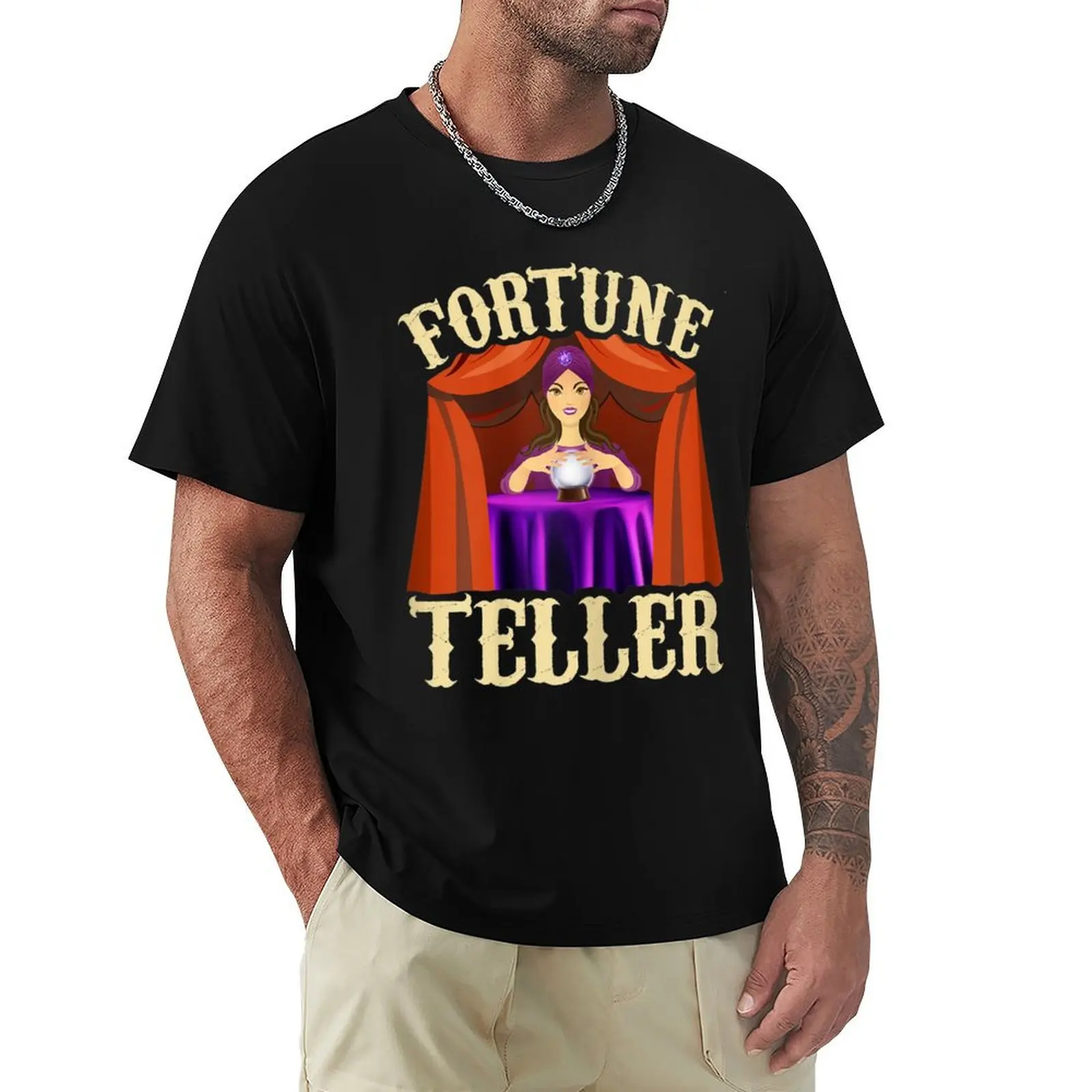 Gypsy Fortune Teller Psychic Shirt Fortune Teller Costume T-Shirt Vintage Print Crew Neck Tee