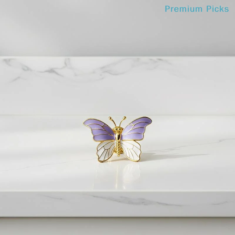 Cupboard Cabinet Knobs Butterfly Flower Star Moon Pattern Alloy Decorative Pulls for Wardrobe Drawer Dresser Home Decor Use