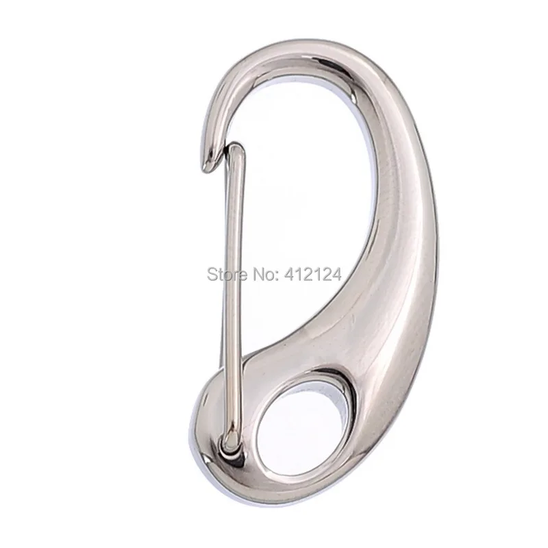 Stainless Steel Pinch Push Spring Clasps Hooks Clips Silver Tone 26x12mm 30Pcs