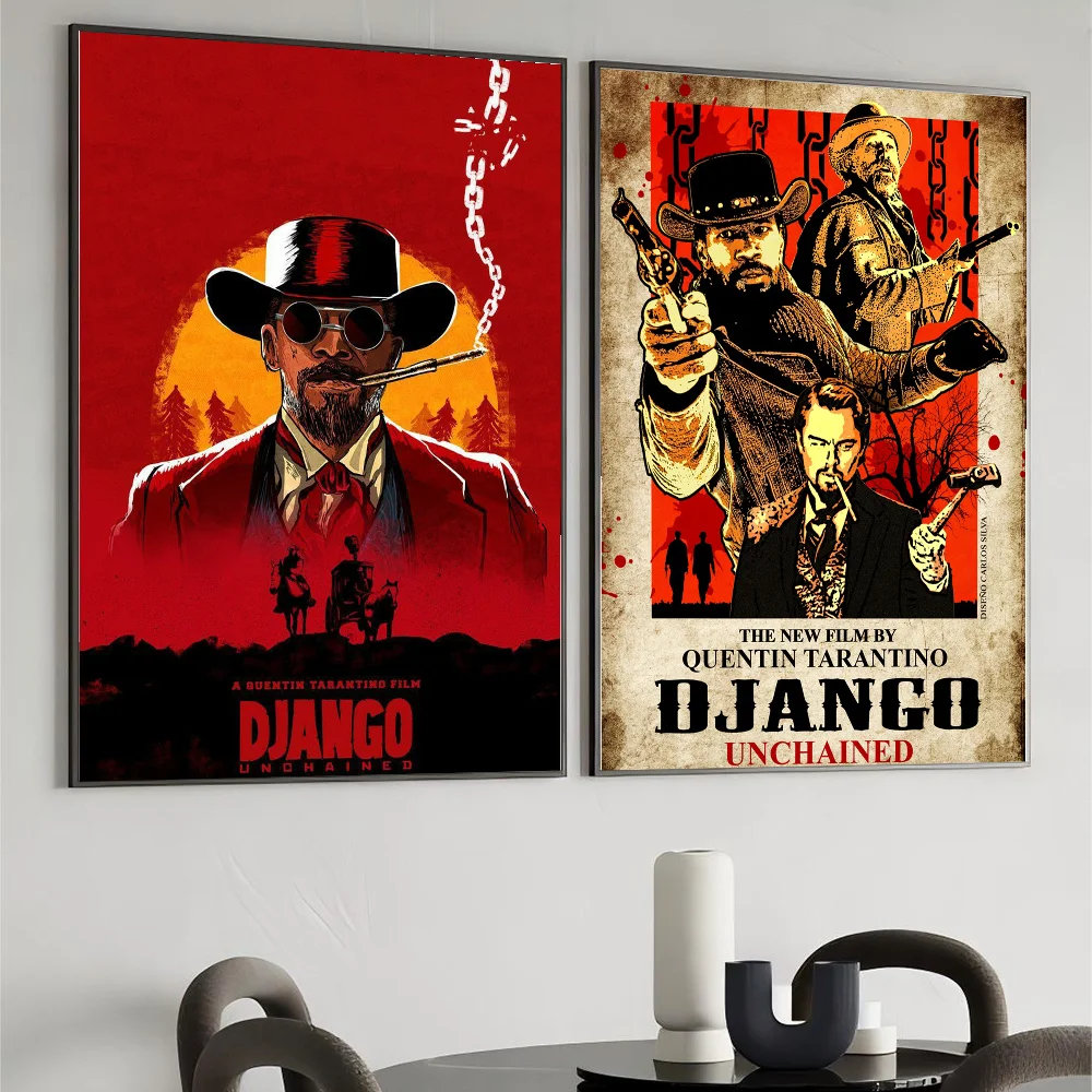 Django فيلم U-غير مقيد ملصق HD الملصقات غرفة المنزل مقهى ديكور الفن طلاء جدران صورة #2