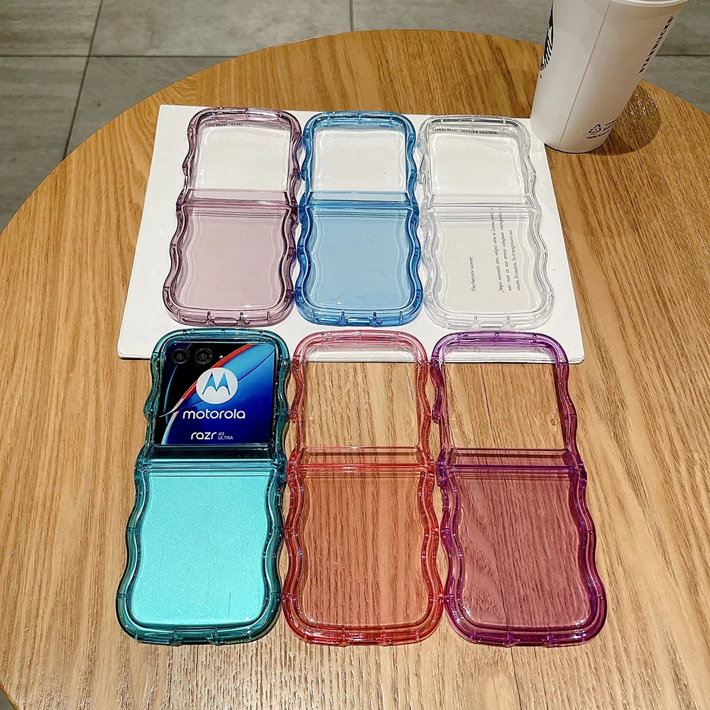 Funda suave plegable ondulada para Motorola Razr 40 Ultra a prueba de golpes carcasa protectora completa antideslizante Color sólido funda de silicona Razr 40Ultra
