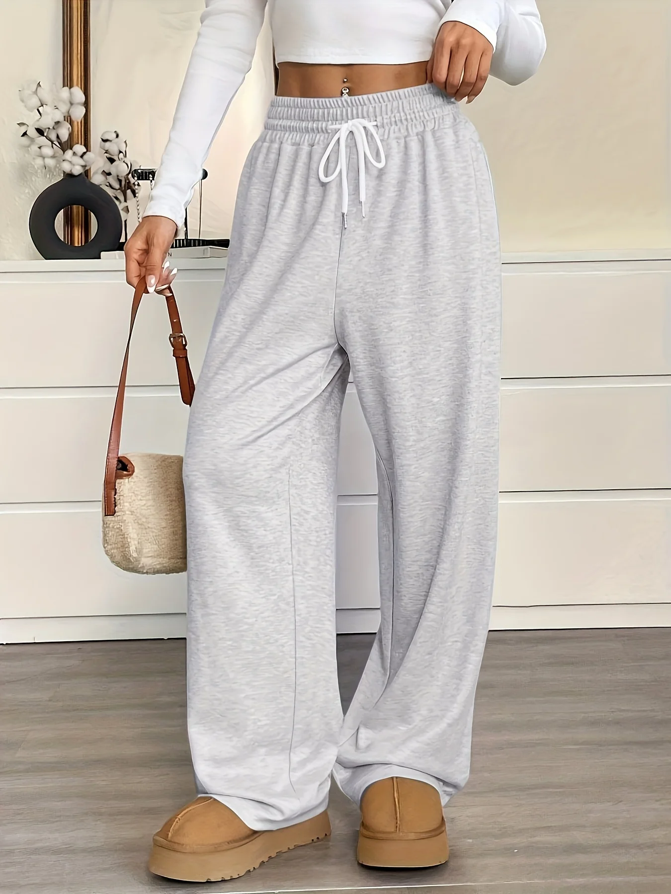 Women'S Athletic Drawstring Waist Loose Athletic Pants Suitable for Exercise Business Casual Women'S Graduation Clothing