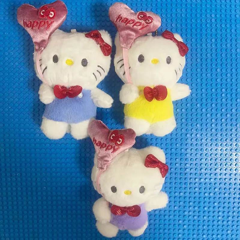 Porte-clés en peluche Sanurgente Hello Kitty, jouet de beurre d'amour de dessin animé mignon, pendentif de sacs, cadeau de décoration, nouveau