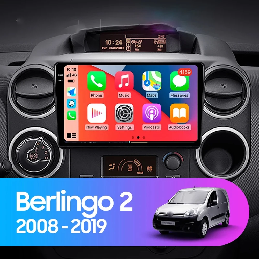 Android 14 Carplay Auto For Citroen Berlingo B9 2008-2019 Car Radio Multimedia GPS Navigation Video Player 360 Camera 4G WIFI BT