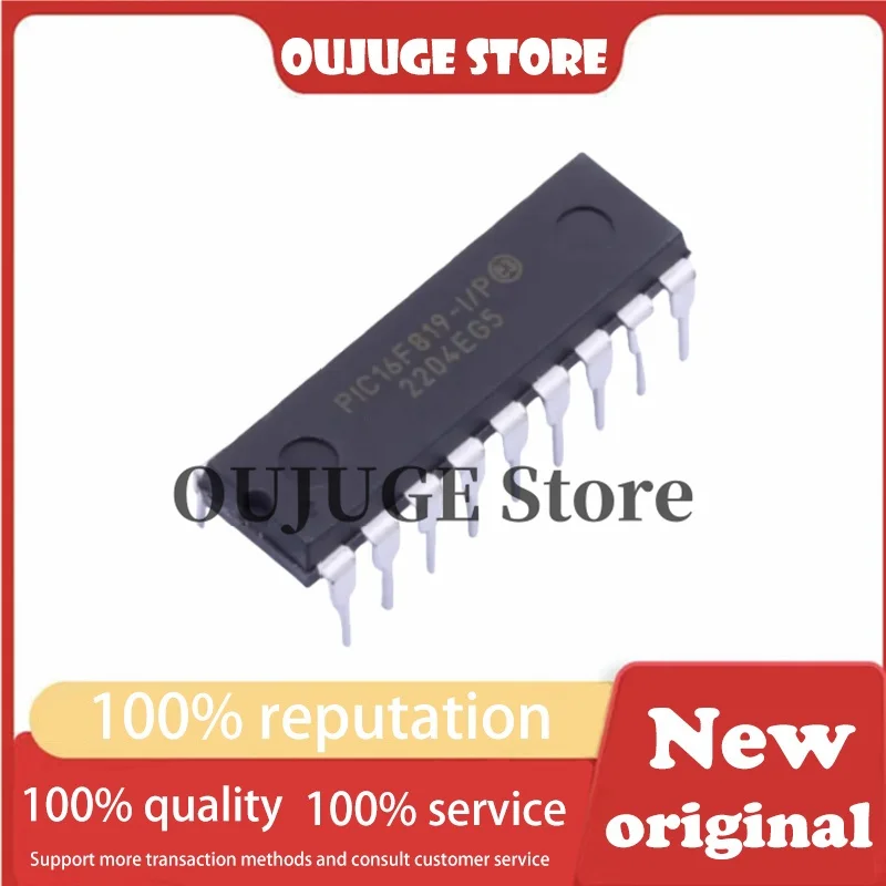 1PCS/lot New original PIC16F819-I/P PIC16F819 DIP-18 Automobile instrument microcontroller chip