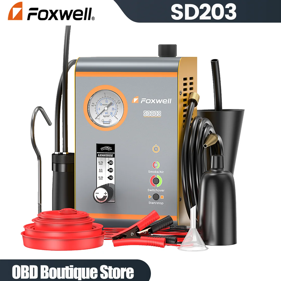 

FOXWELL SD203 Automotive Smoke Machine Built-in Air Pump EVAP Vacuum Leak Detector Dual Mode Car Pipe Leakage Diagnostic Tools