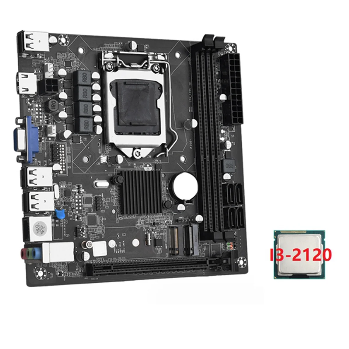 Материнская плата ITX H61 для настольных ПК + I3-2120 CPU LGA 1155, поддержка до 16 ГБ DDR3, 1600 МГц, слота для оперативной памяти, сетевая карта 100 м